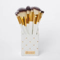 Cosmetics Elegance Brush Set – Studded White Makeup Brushes Kit